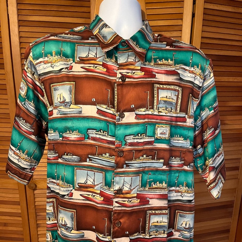 REYN SPOONER AMERICAN CLASSICS SZ L EGYPTIAN COTTON HAWAIIAN SHIRT - MINT